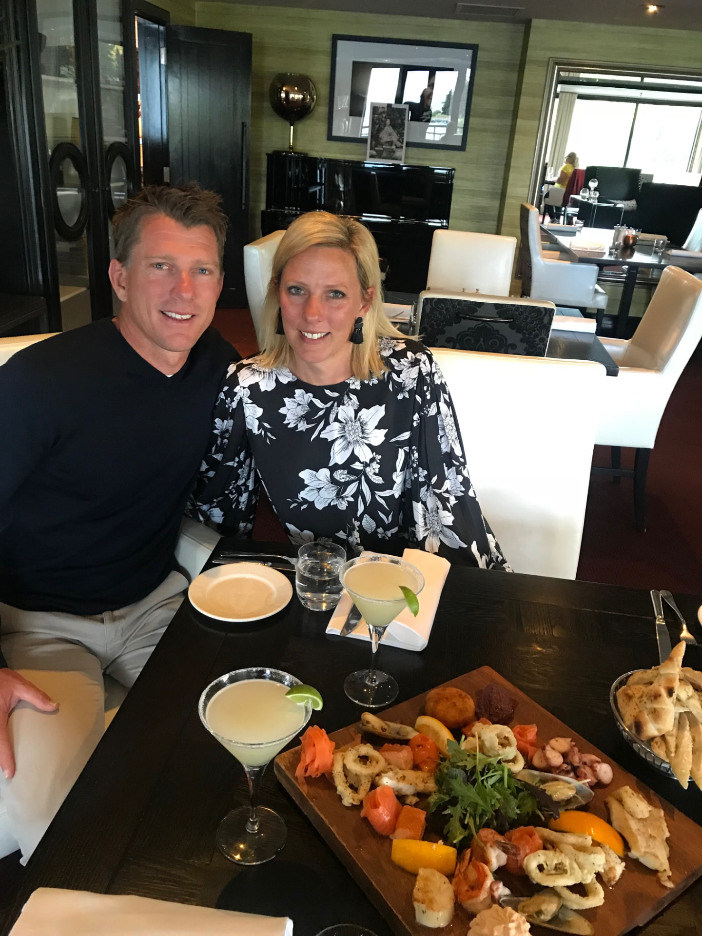 Richard and Kelly sharing a meal together